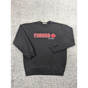 Victoria Canada Sweatshirt Adult Medium Black Embroidered Destination Sweater